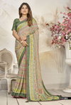 Bindiya By Vallabhi Dull Moss Print With Zari Border Saree Wholesale Distributors In India